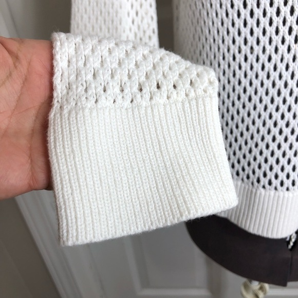 Michael Kors Cotton Blend Off White Chic Knit Long Sleeve Sweater /Swim Cover M - Picture 4 of 15